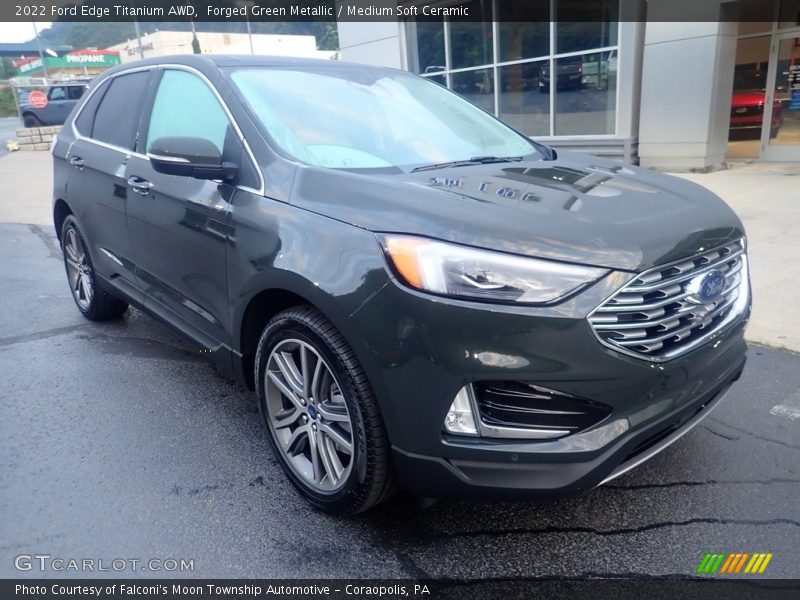 Forged Green Metallic / Medium Soft Ceramic 2022 Ford Edge Titanium AWD