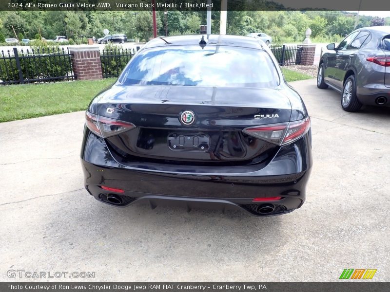 Vulcano Black Metallic / Black/Red 2024 Alfa Romeo Giulia Veloce AWD