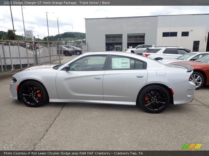 Triple Nickel / Black 2023 Dodge Charger GT Hemi Orange Package