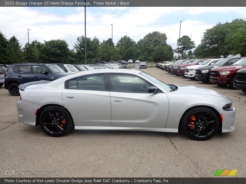 Triple Nickel / Black 2023 Dodge Charger GT Hemi Orange Package
