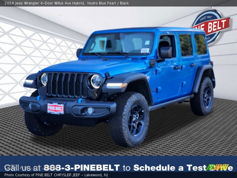 Hydro Blue Pearl / Black 2024 Jeep Wrangler 4-Door Willys 4xe Hybrid