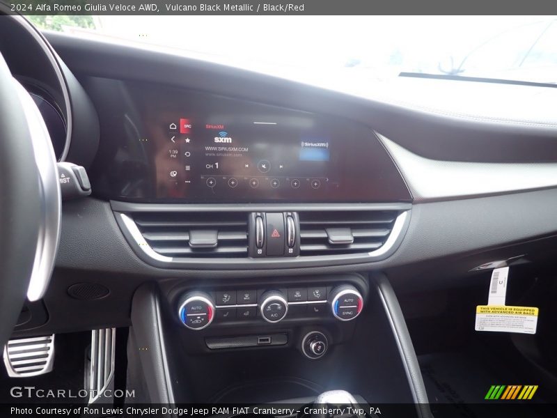 Vulcano Black Metallic / Black/Red 2024 Alfa Romeo Giulia Veloce AWD