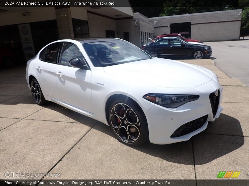 Alfa White / Black/Red 2024 Alfa Romeo Giulia Veloce AWD