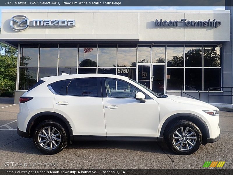 Rhodium White Metallic / Silk Beige 2023 Mazda CX-5 S Select AWD