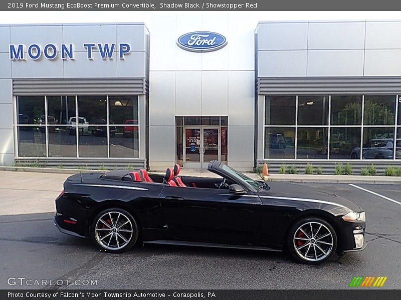 Shadow Black / Showstopper Red 2019 Ford Mustang EcoBoost Premium Convertible