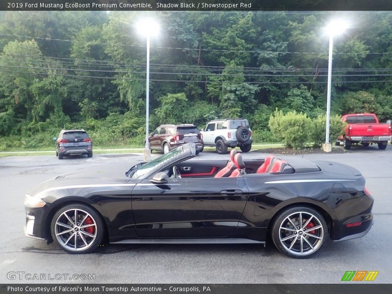 Shadow Black / Showstopper Red 2019 Ford Mustang EcoBoost Premium Convertible