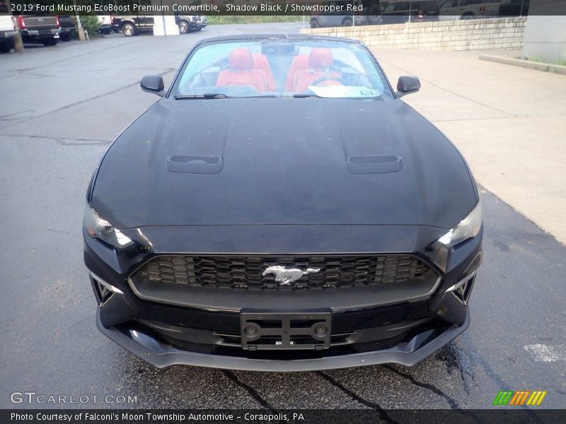 Shadow Black / Showstopper Red 2019 Ford Mustang EcoBoost Premium Convertible