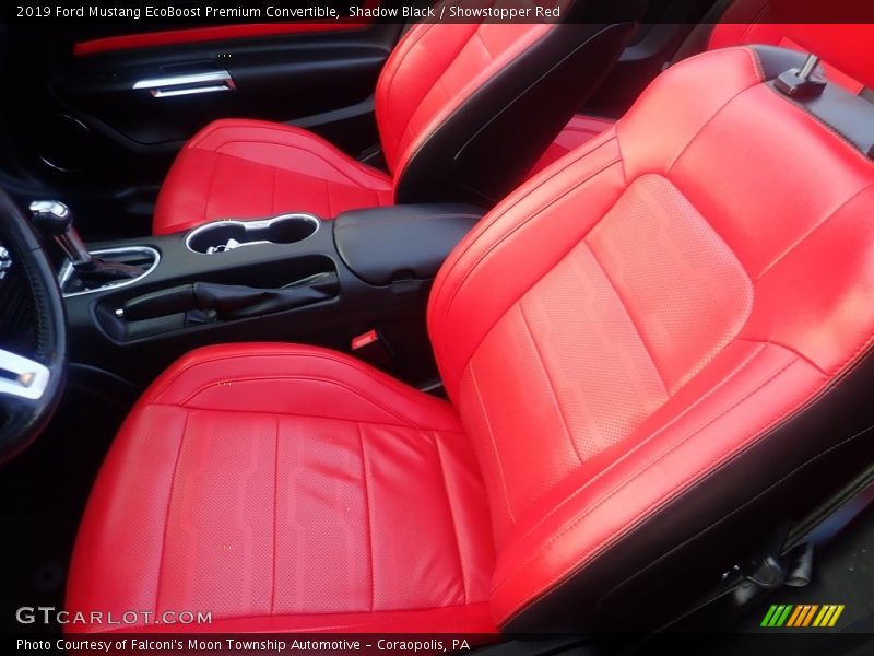 Shadow Black / Showstopper Red 2019 Ford Mustang EcoBoost Premium Convertible