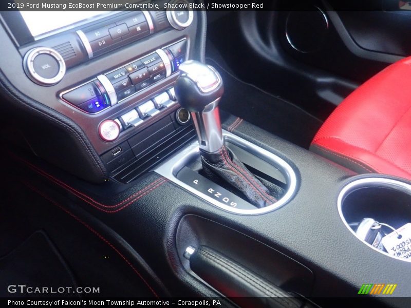 Shadow Black / Showstopper Red 2019 Ford Mustang EcoBoost Premium Convertible