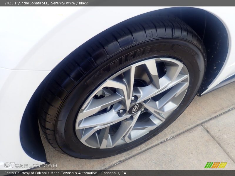 Serenity White / Black 2023 Hyundai Sonata SEL