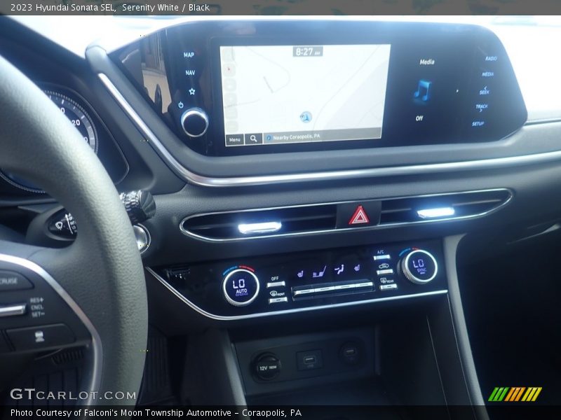 Serenity White / Black 2023 Hyundai Sonata SEL