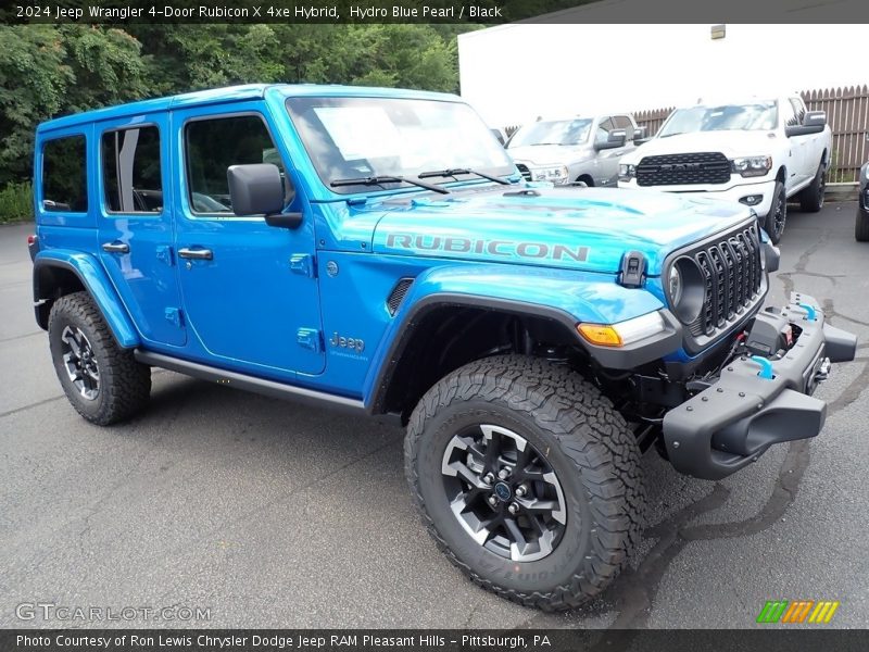 Hydro Blue Pearl / Black 2024 Jeep Wrangler 4-Door Rubicon X 4xe Hybrid