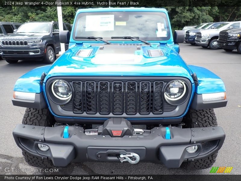 Hydro Blue Pearl / Black 2024 Jeep Wrangler 4-Door Rubicon X 4xe Hybrid