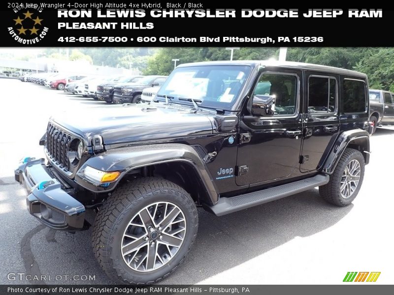 Black / Black 2024 Jeep Wrangler 4-Door High Altitude 4xe Hybrid