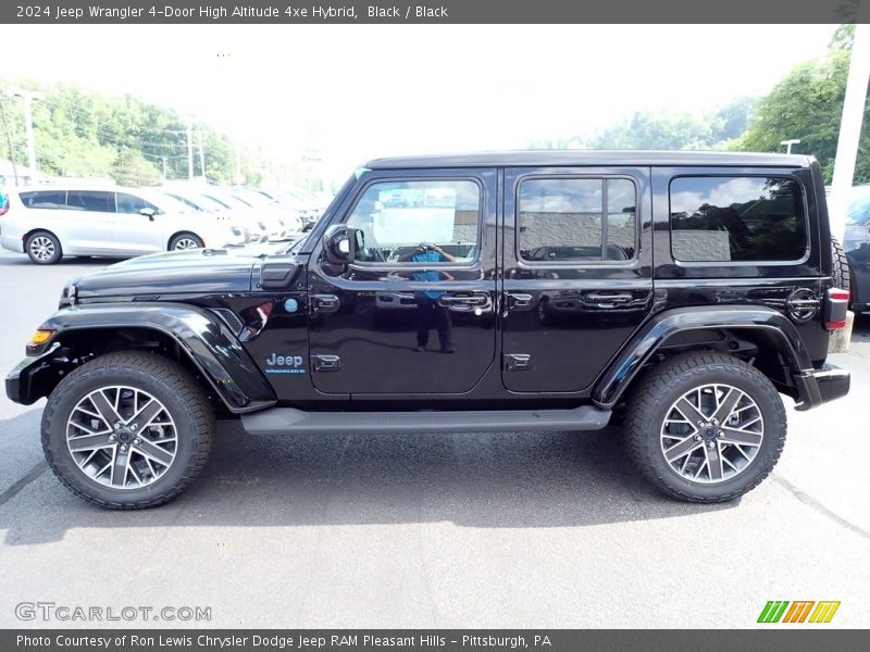 Black / Black 2024 Jeep Wrangler 4-Door High Altitude 4xe Hybrid