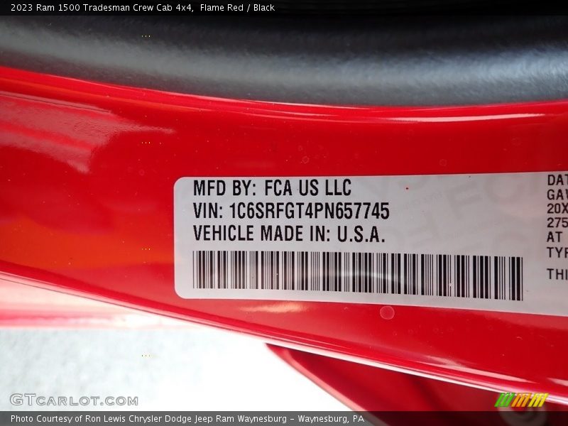 Flame Red / Black 2023 Ram 1500 Tradesman Crew Cab 4x4