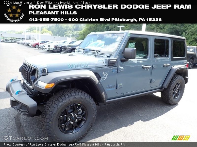 Anvil / Black 2024 Jeep Wrangler 4-Door Willys 4xe Hybrid