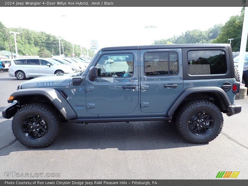 Anvil / Black 2024 Jeep Wrangler 4-Door Willys 4xe Hybrid
