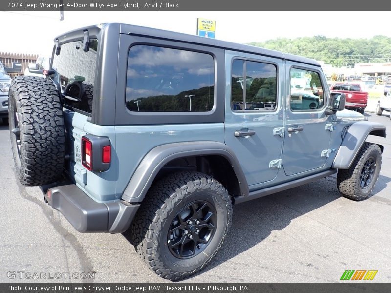 Anvil / Black 2024 Jeep Wrangler 4-Door Willys 4xe Hybrid