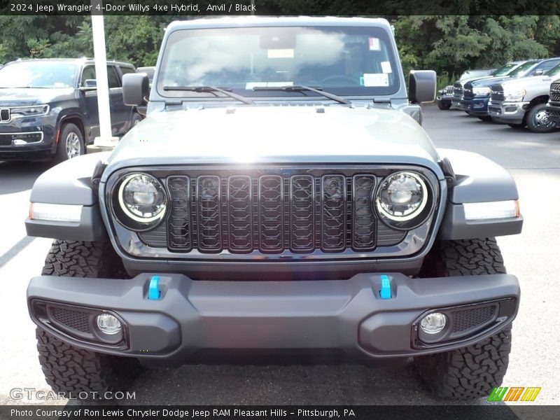 Anvil / Black 2024 Jeep Wrangler 4-Door Willys 4xe Hybrid