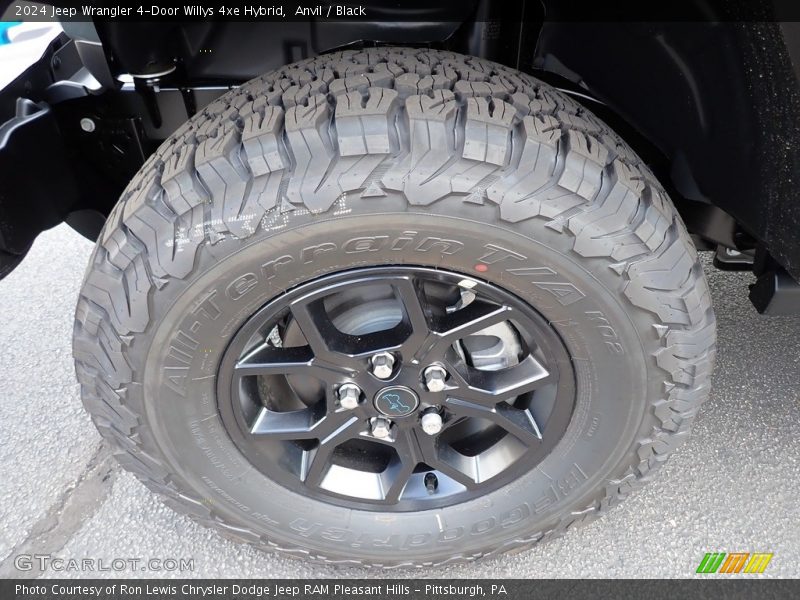 Anvil / Black 2024 Jeep Wrangler 4-Door Willys 4xe Hybrid