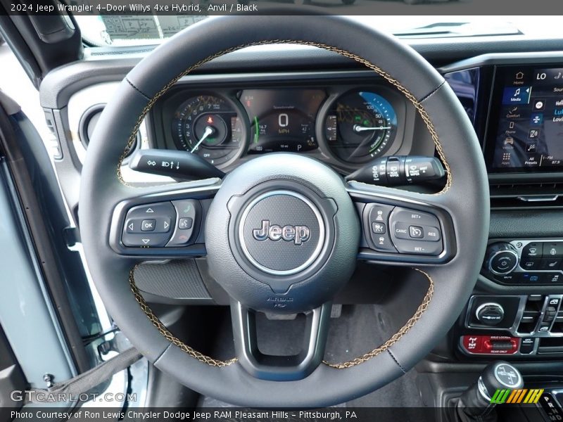 Anvil / Black 2024 Jeep Wrangler 4-Door Willys 4xe Hybrid