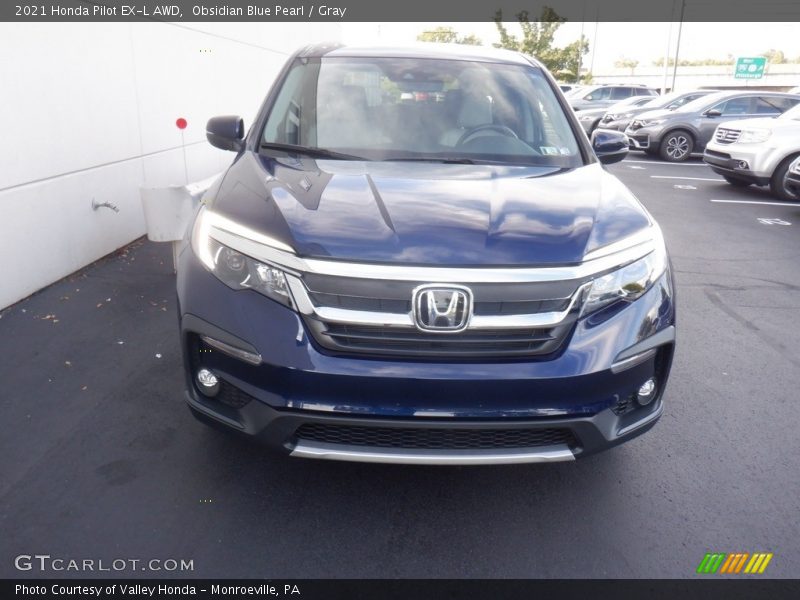 Obsidian Blue Pearl / Gray 2021 Honda Pilot EX-L AWD