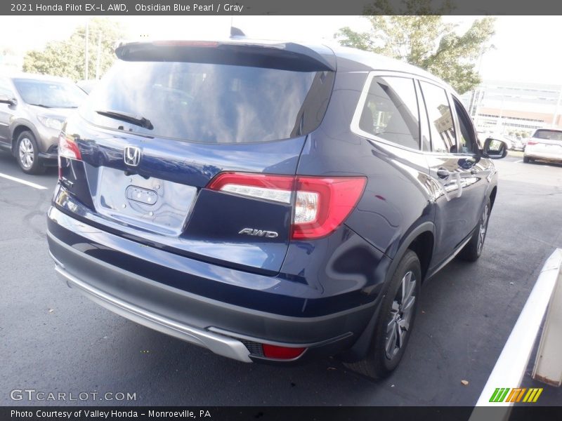 Obsidian Blue Pearl / Gray 2021 Honda Pilot EX-L AWD