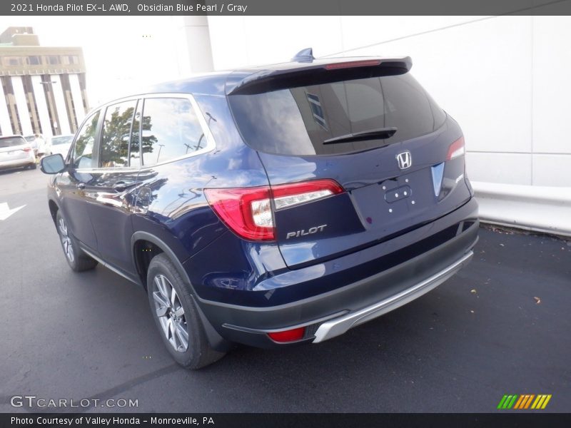 Obsidian Blue Pearl / Gray 2021 Honda Pilot EX-L AWD