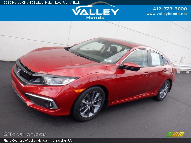 Molten Lava Pearl / Black 2020 Honda Civic EX Sedan