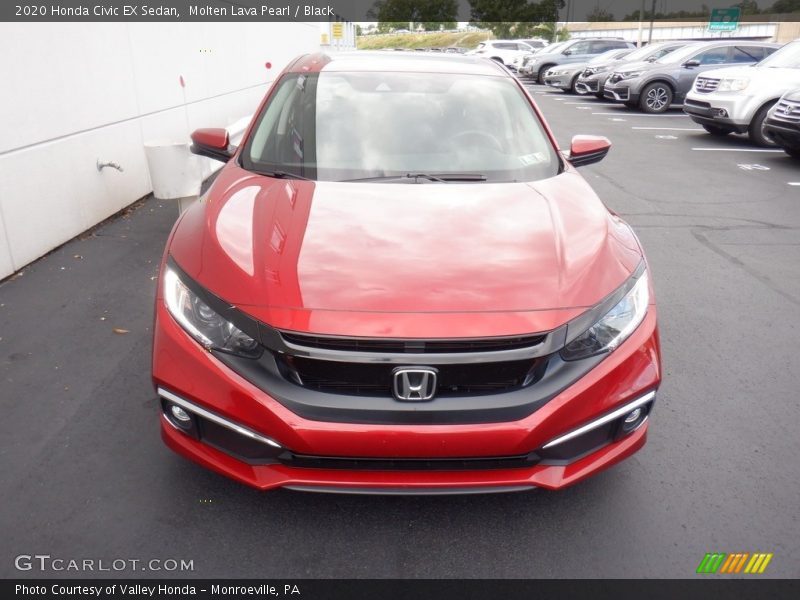 Molten Lava Pearl / Black 2020 Honda Civic EX Sedan