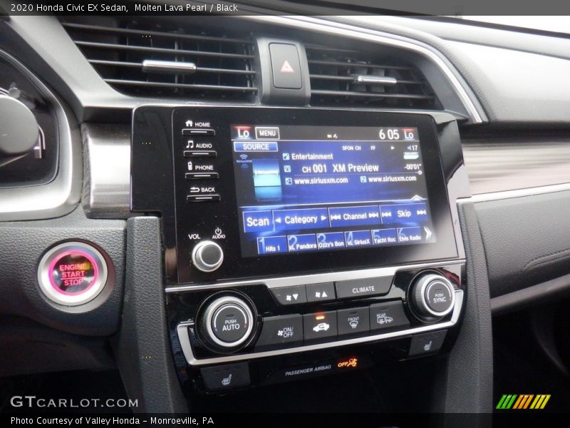 Molten Lava Pearl / Black 2020 Honda Civic EX Sedan