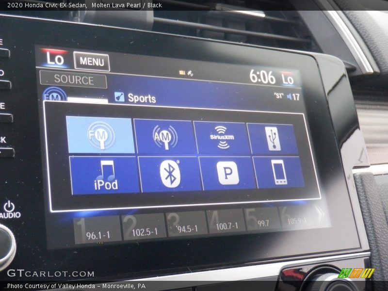 Molten Lava Pearl / Black 2020 Honda Civic EX Sedan