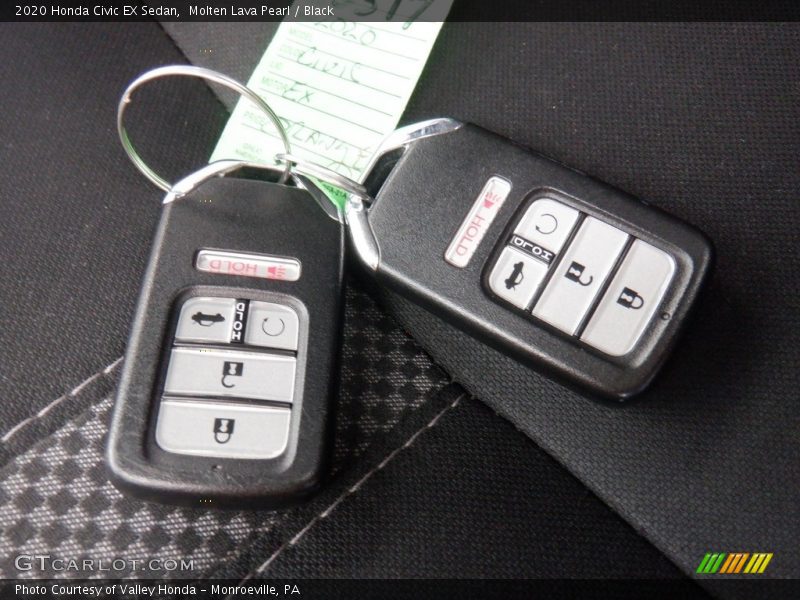 Molten Lava Pearl / Black 2020 Honda Civic EX Sedan