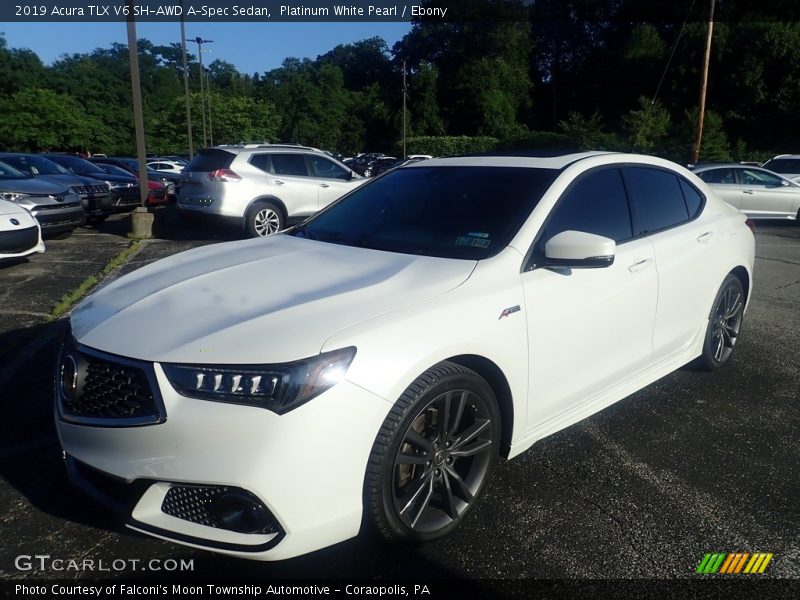 Platinum White Pearl / Ebony 2019 Acura TLX V6 SH-AWD A-Spec Sedan