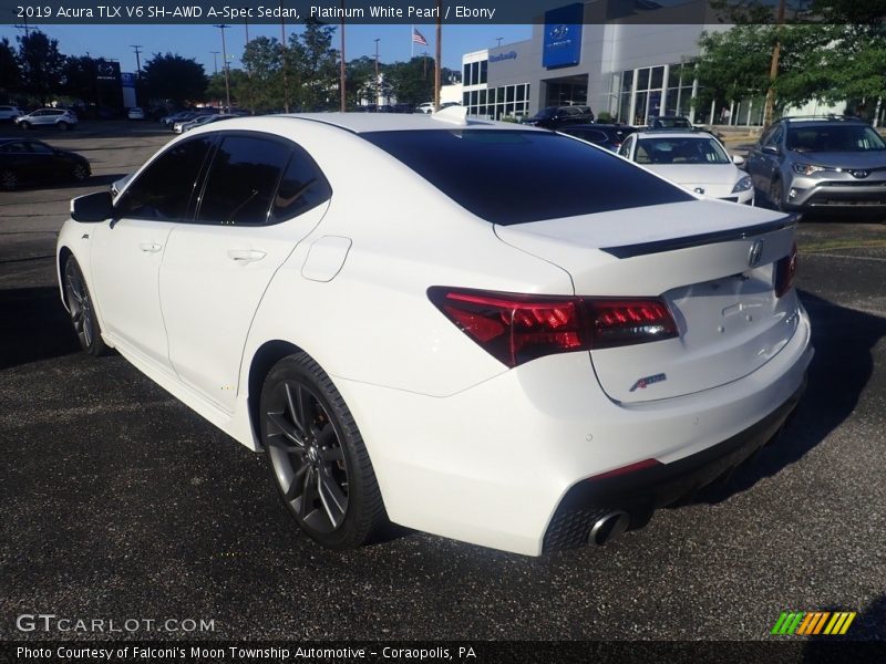 Platinum White Pearl / Ebony 2019 Acura TLX V6 SH-AWD A-Spec Sedan