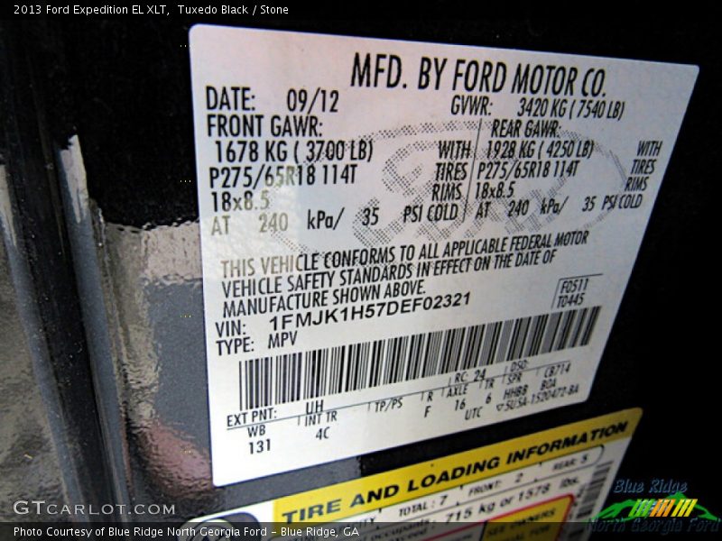 Tuxedo Black / Stone 2013 Ford Expedition EL XLT