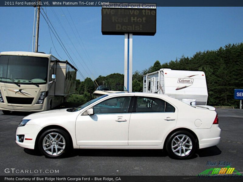 White Platinum Tri-Coat / Camel 2011 Ford Fusion SEL V6