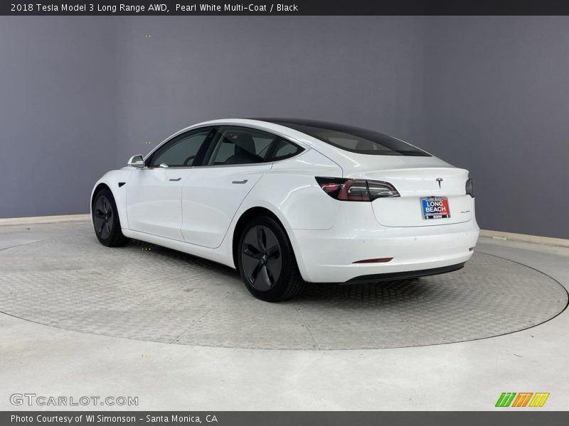 Pearl White Multi-Coat / Black 2018 Tesla Model 3 Long Range AWD