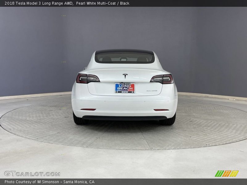 Pearl White Multi-Coat / Black 2018 Tesla Model 3 Long Range AWD