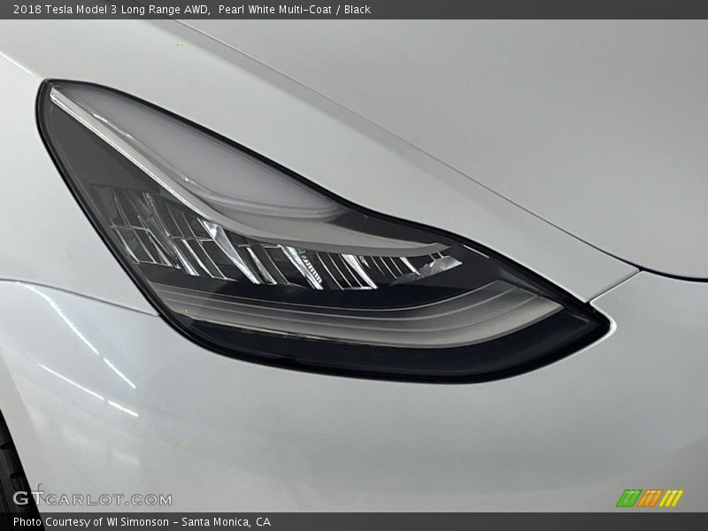 Pearl White Multi-Coat / Black 2018 Tesla Model 3 Long Range AWD