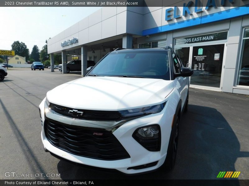 Summit White / Jet Black/Red Accent 2023 Chevrolet TrailBlazer RS AWD