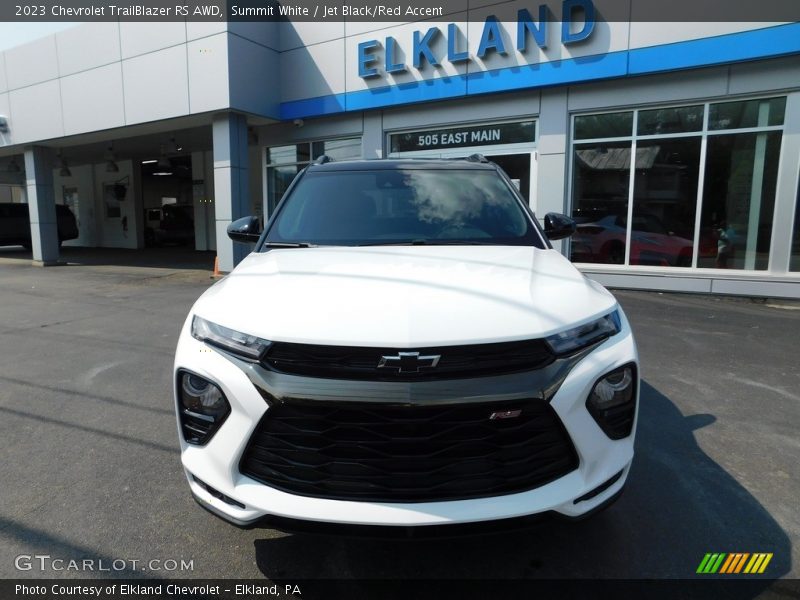 Summit White / Jet Black/Red Accent 2023 Chevrolet TrailBlazer RS AWD