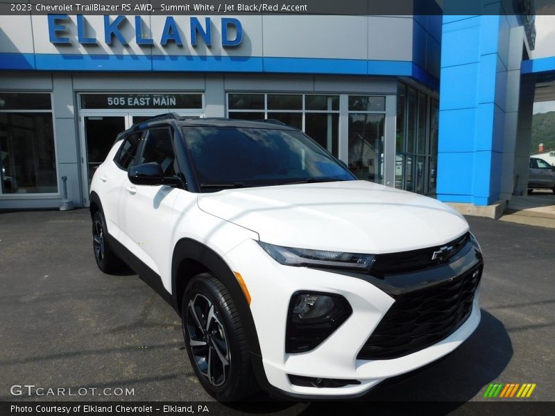 Summit White / Jet Black/Red Accent 2023 Chevrolet TrailBlazer RS AWD