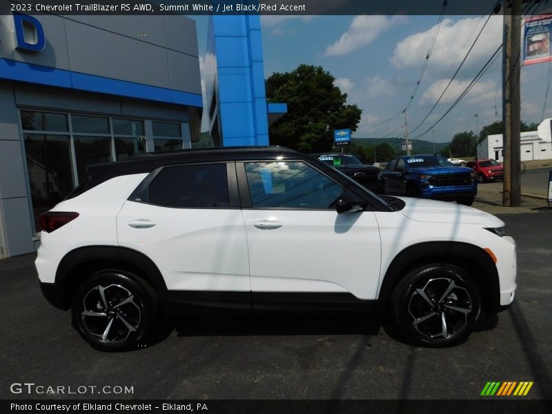 Summit White / Jet Black/Red Accent 2023 Chevrolet TrailBlazer RS AWD