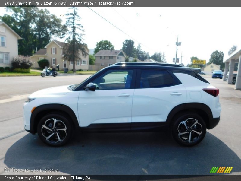 Summit White / Jet Black/Red Accent 2023 Chevrolet TrailBlazer RS AWD