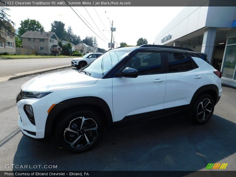 Summit White / Jet Black/Red Accent 2023 Chevrolet TrailBlazer RS AWD