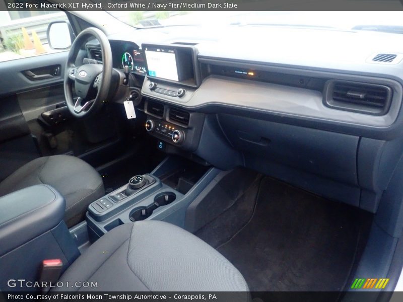 Oxford White / Navy Pier/Medium Dark Slate 2022 Ford Maverick XLT Hybrid