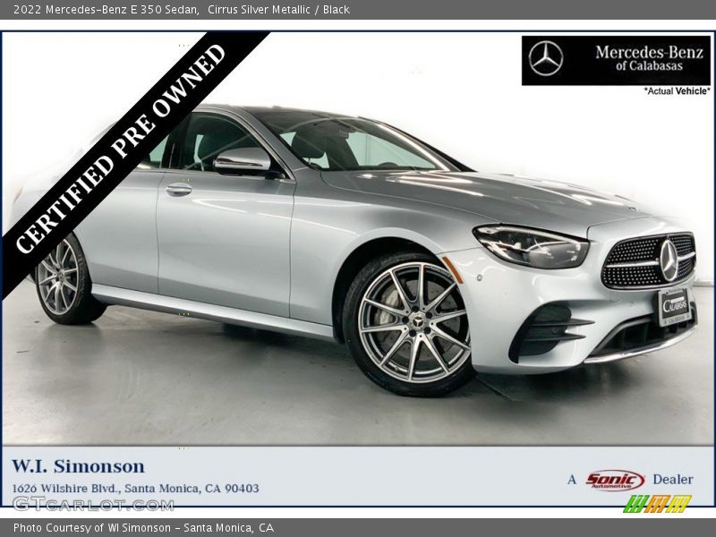 Cirrus Silver Metallic / Black 2022 Mercedes-Benz E 350 Sedan
