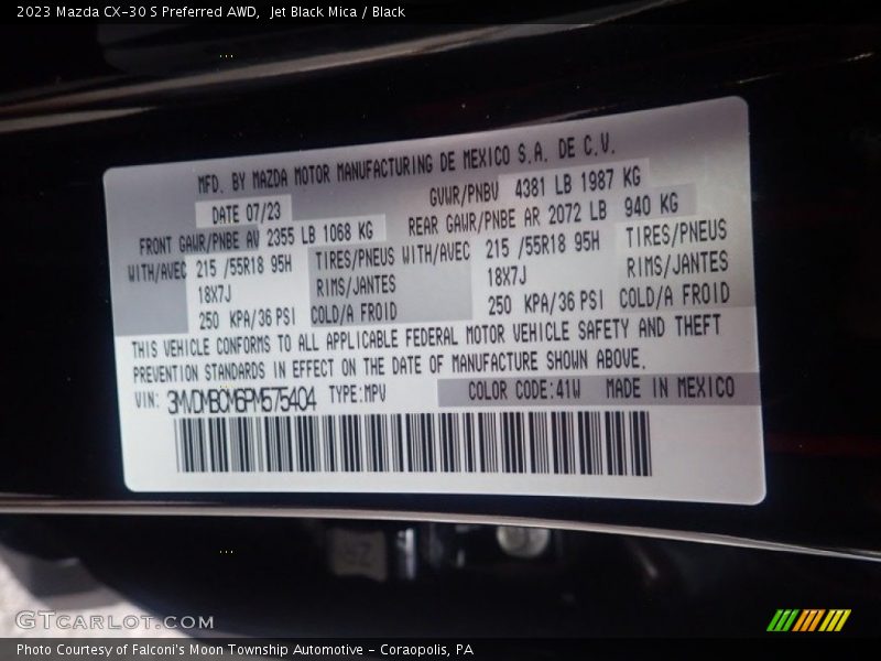 Jet Black Mica / Black 2023 Mazda CX-30 S Preferred AWD
